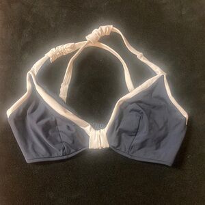 Seafolly Size 8 blue and white bikini top
